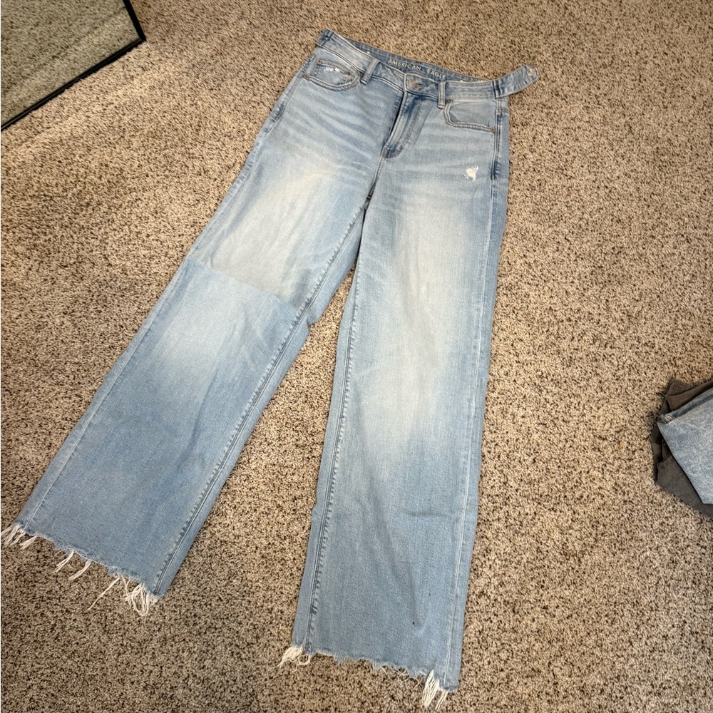 American Eagle Outfitters Light Blue Wide Leg Jeans